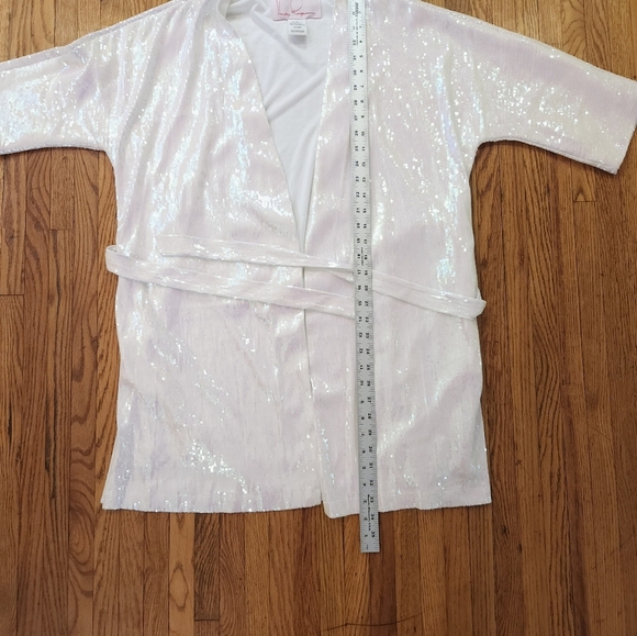 Hayley Paige Sequin Robe Sparkle Squad Size S Holographic Party Wedding - Picture 7 of 9